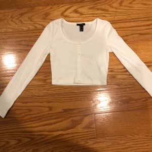 White Long sleeve button up